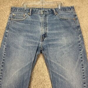 Levi's 505 Regular Fit Jeans‎ Mens 42x30 Blue Denim Work Pants Distressed